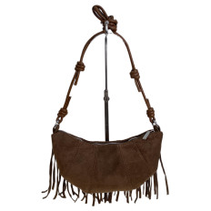 На фото 2 - Женская сумка из искусственной замши, цвет шоколад