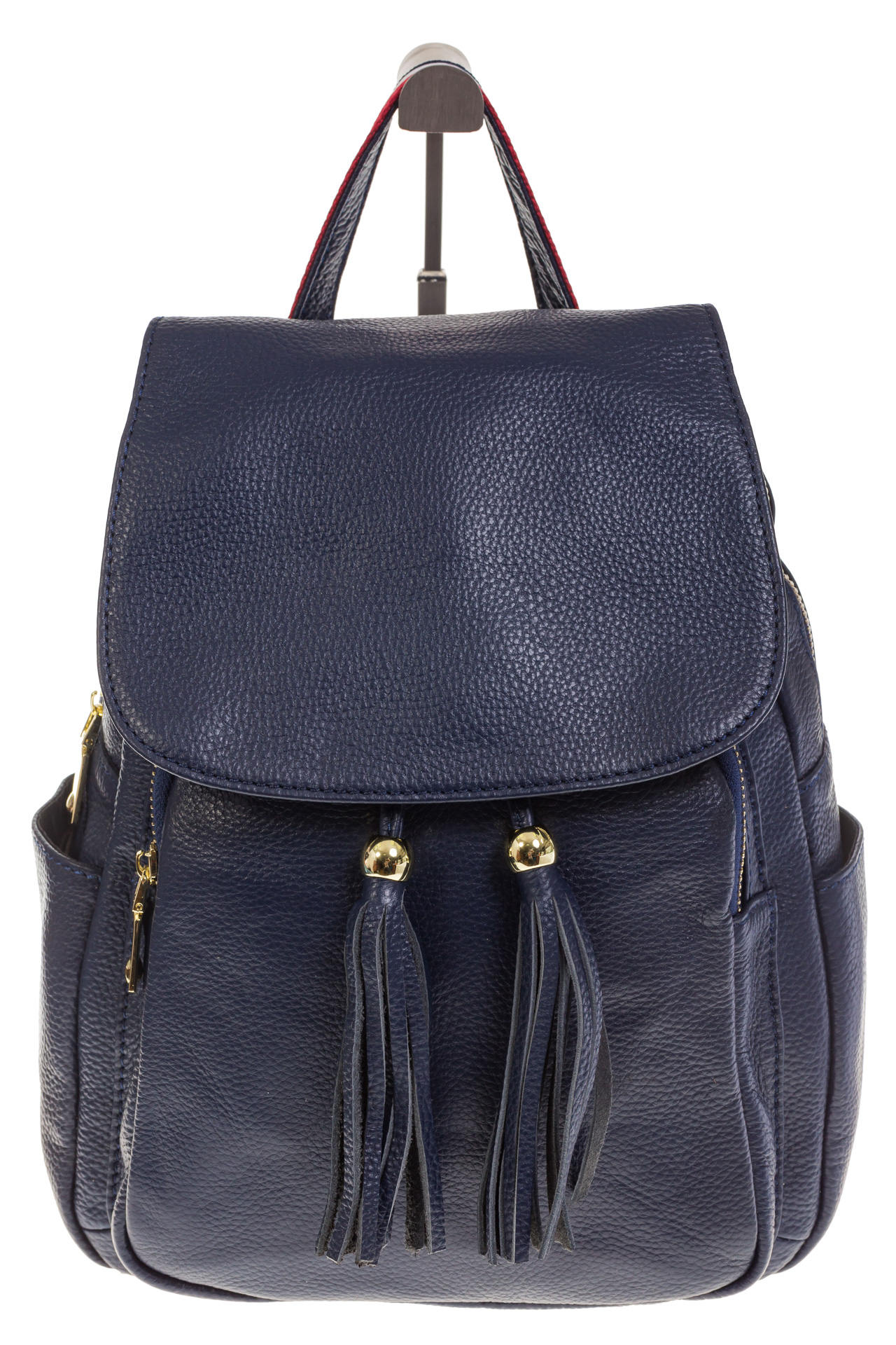 На фото 2 - Женский рюкзак из натуральной кожи синего цвета 672