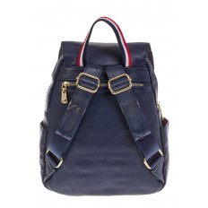 На фото 3 - Женский рюкзак из натуральной кожи синего цвета 672