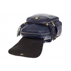 На фото 4 - Женский рюкзак из натуральной кожи синего цвета 672