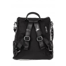На фото 2 - Большой городской рюкзак из искусственной кожи, цвет черный