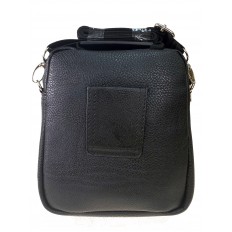 На фото 2 - Мужская сумка из искусственной кожи, цвет черный 