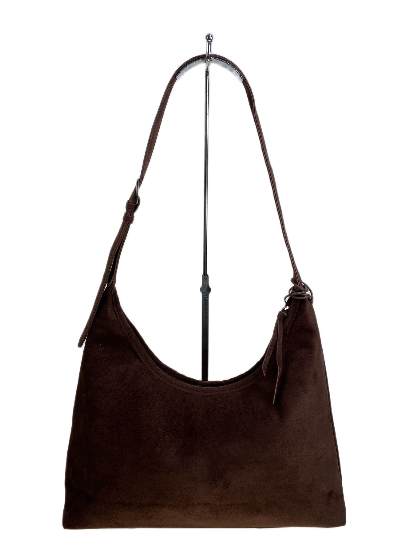 На фото 2 - Женская сумка из искусственной замши, цвет шоколад