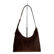 На фото 2 - Женская сумка из искусственной замши, цвет шоколад