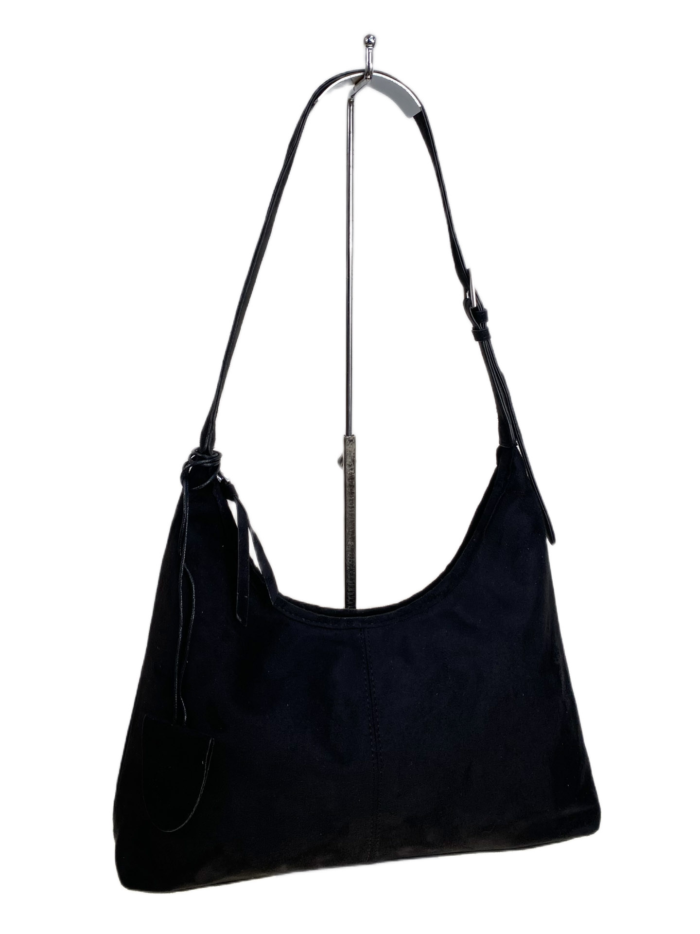 На фото 1 - Женская сумка из искусственной замши, цвет черный