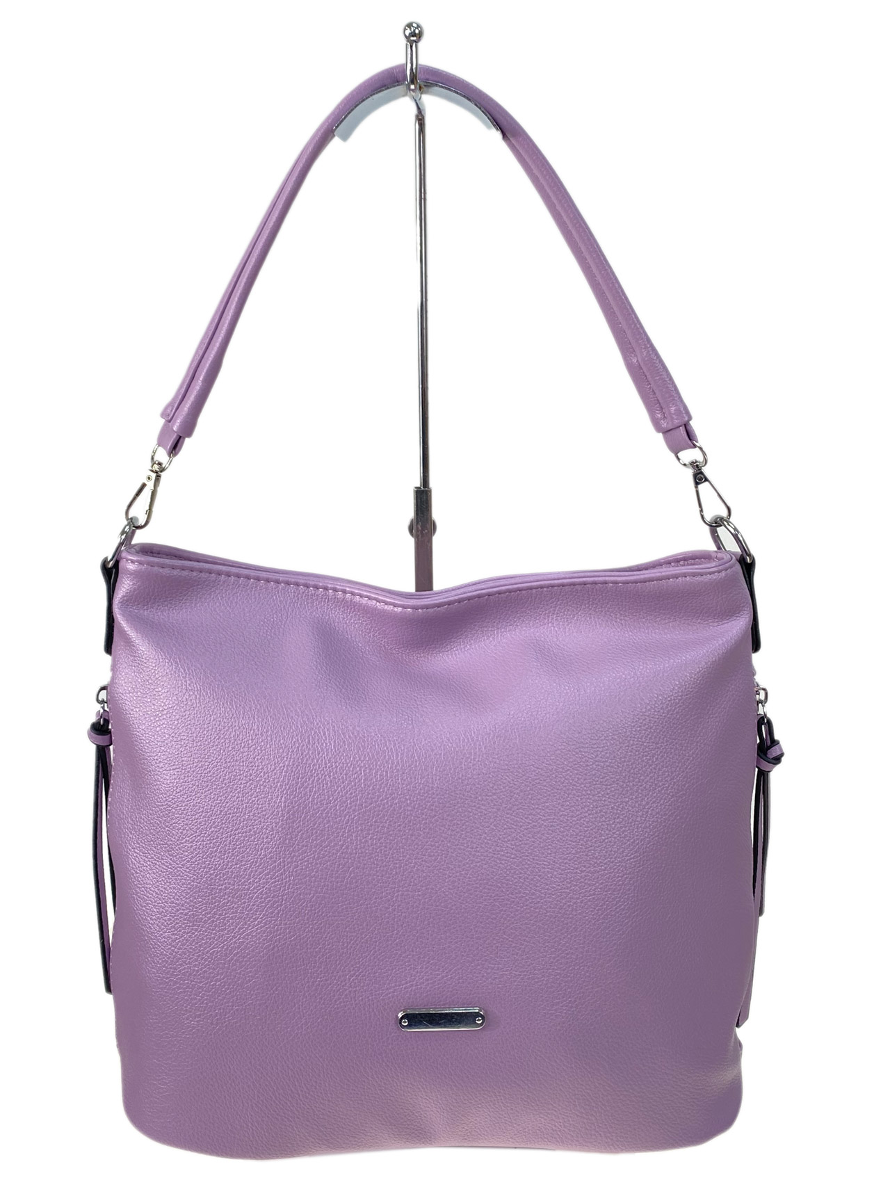 На фото 2 - Женская сумка из искусственной кожи, цвет фиолетовый 