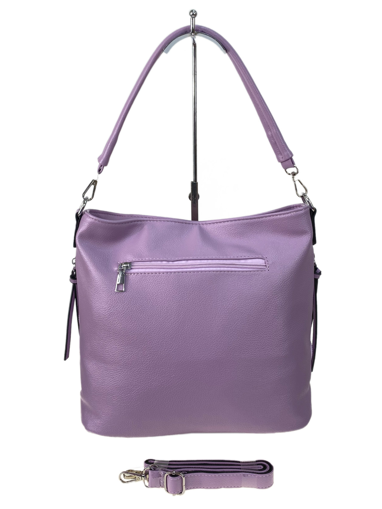 На фото 3 - Женская сумка из искусственной кожи, цвет фиолетовый 