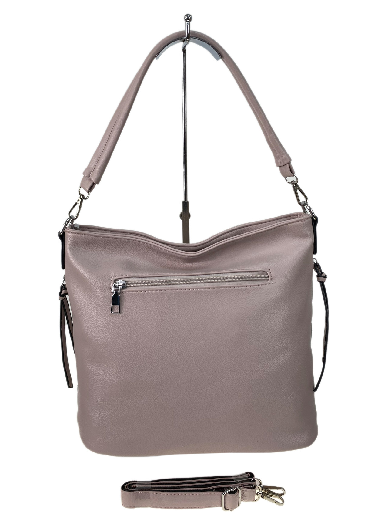 На фото 3 - Женская сумка из искусственной кожи, цвет пудра