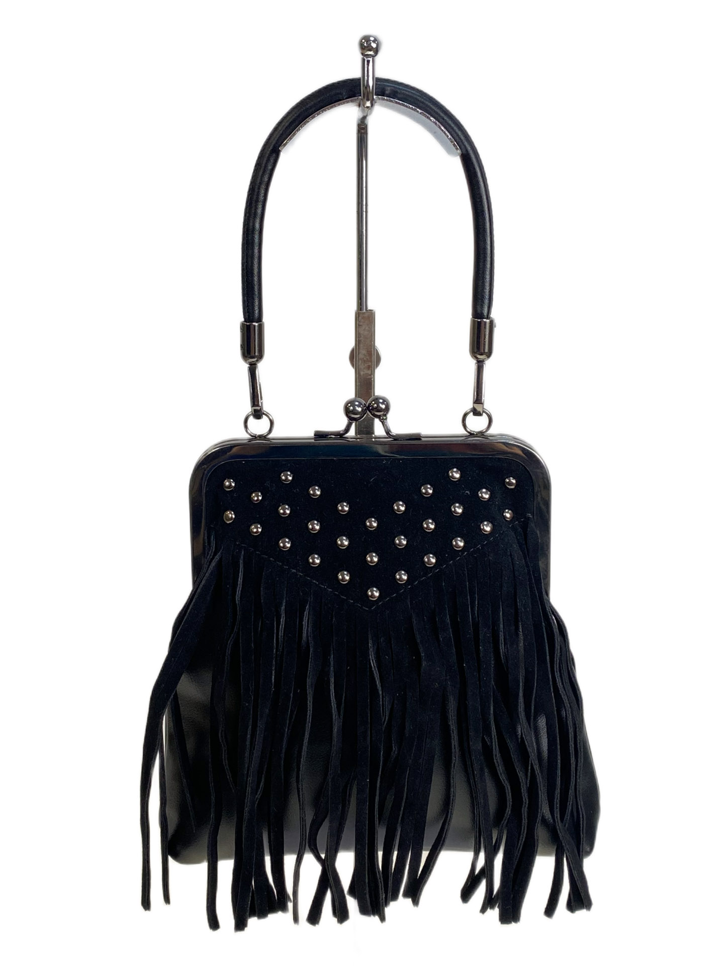 На фото 1 - Женская сумка из искусственной кожи и замши, цвет черный