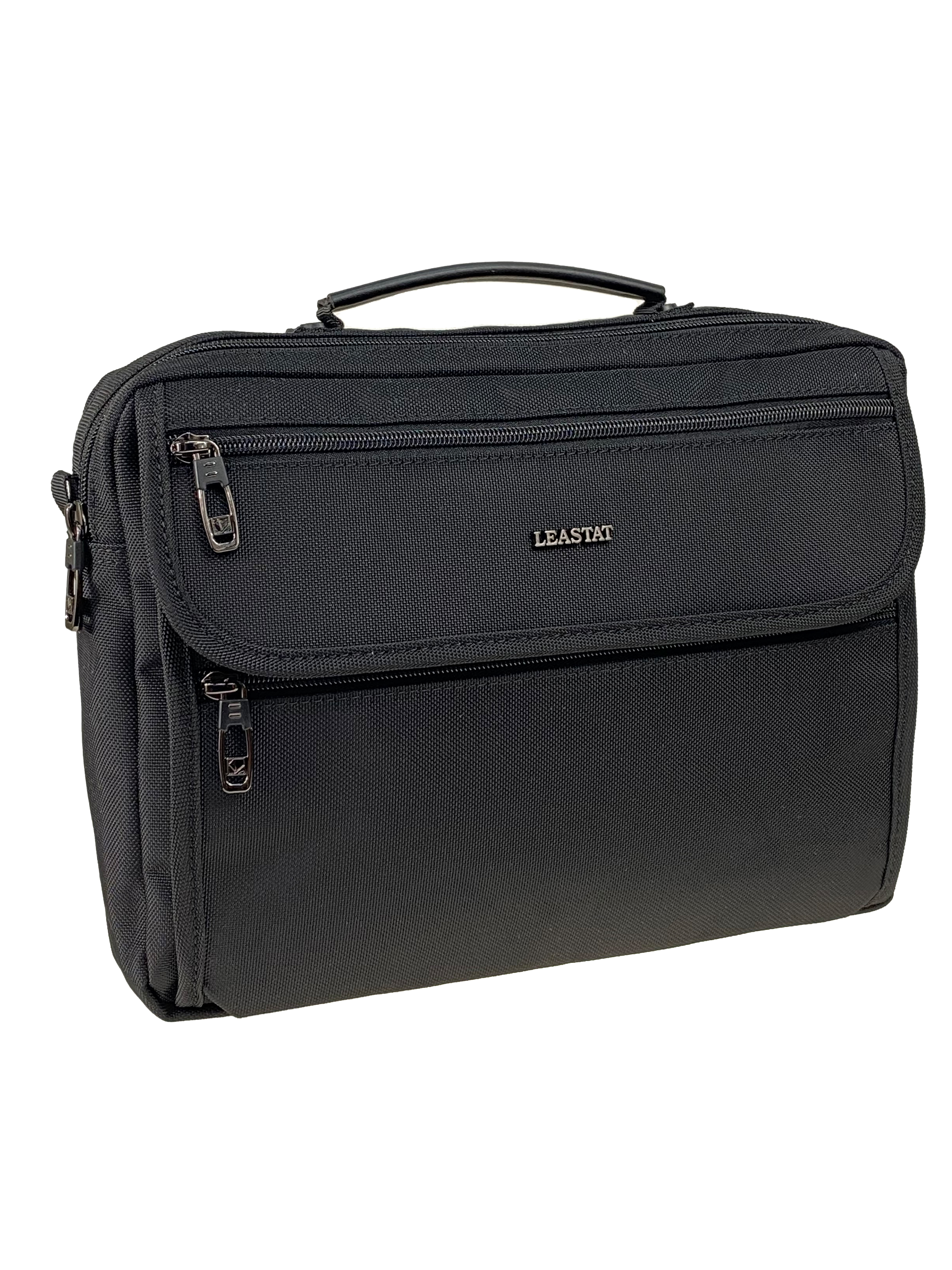 На фото 1 - Мужская сумка из текстиля, цвет черный