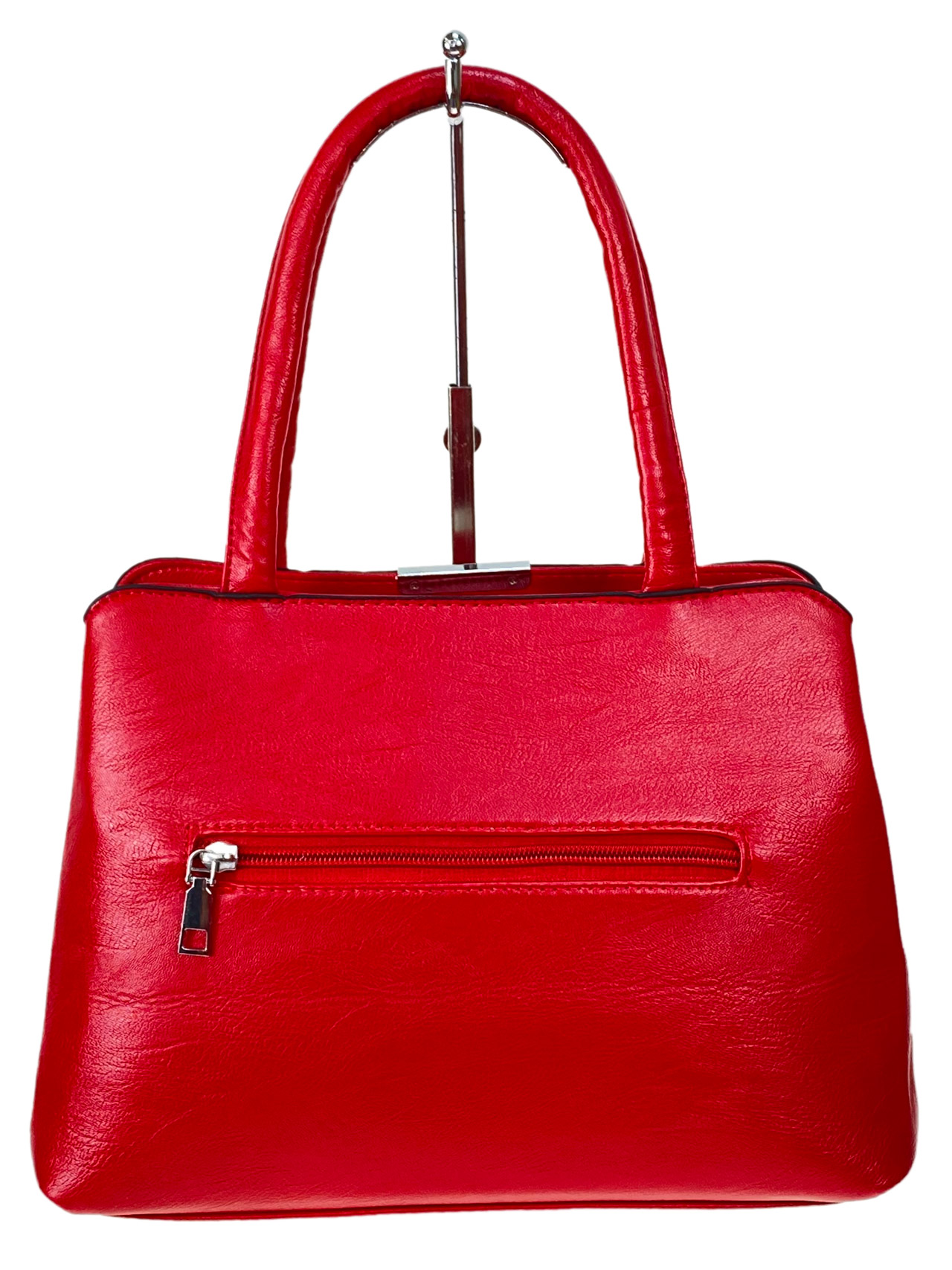 На фото 3 - Женская сумка из искусственной кожи, цвет красный