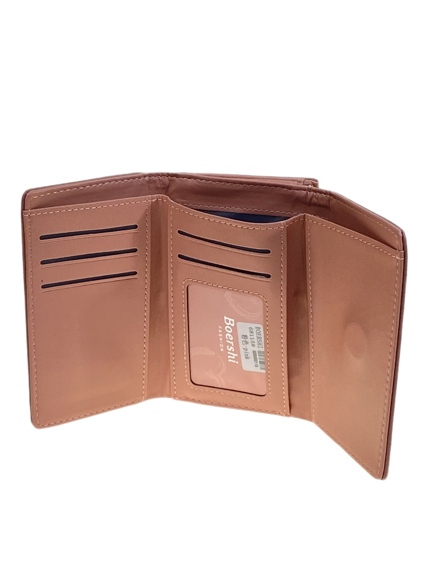 На фото 2 -  Женское портмоне из искусственной кожи, цвет  розовый