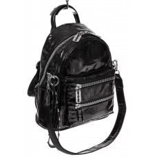 На фото 1 - Классический городской рюкзак из искусственной кожи, цвет черный