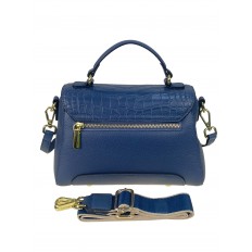 На фото 2 - Женская сумка из натуральной кожи цвет синий 