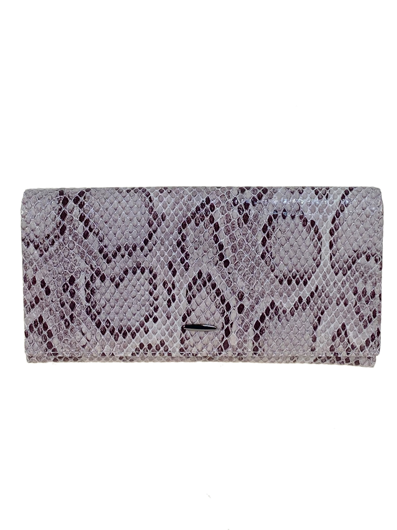 На фото 1 - Женское портмоне из натуральной кожи, цвет серый