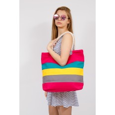 На фото 4 - Пляжная сумка-шоппер с ручками из каната, цвет красный