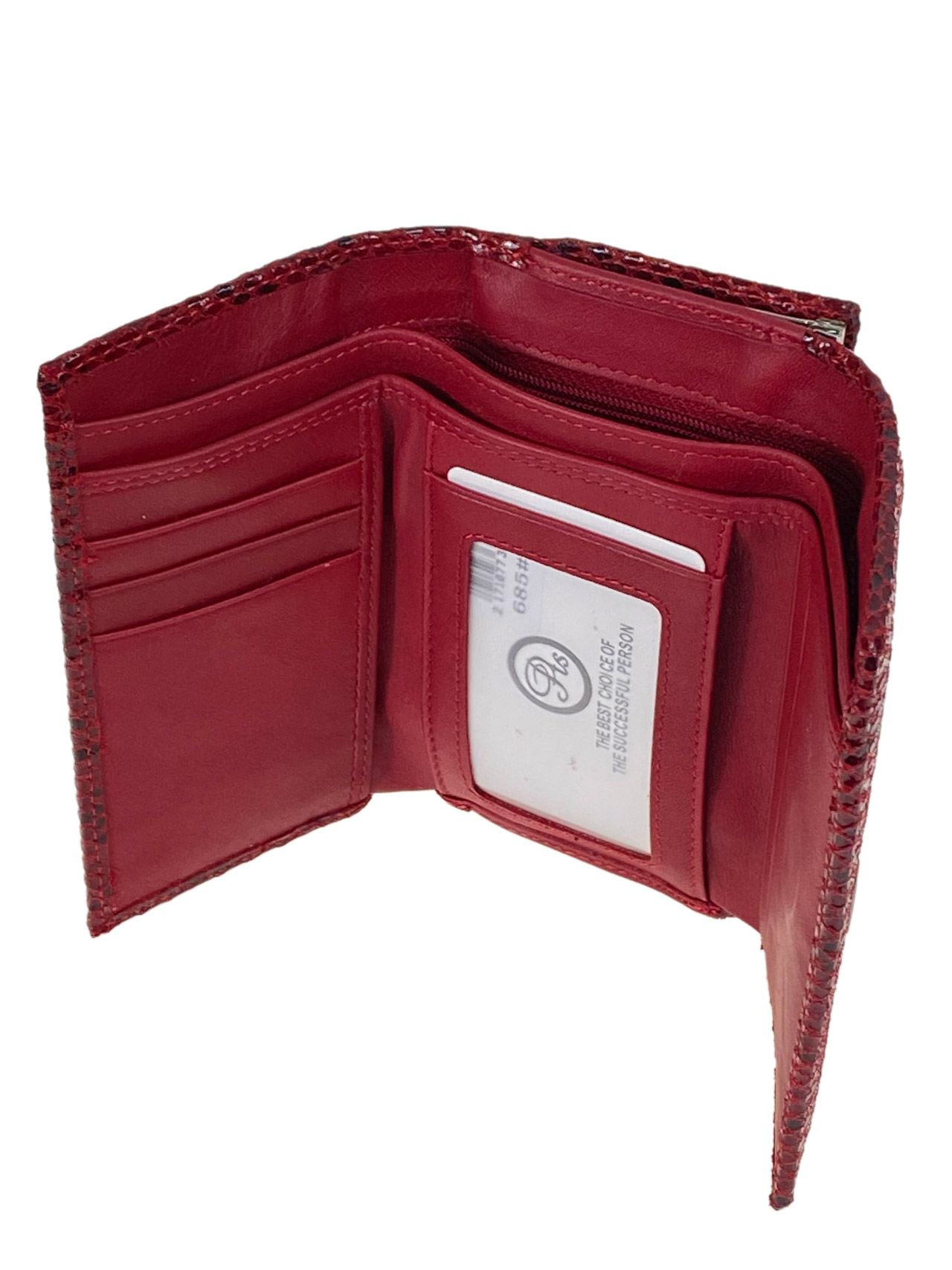 На фото 2 - Женский кошелек с фермуаром  из натуральной кожи, цвет  бордовый