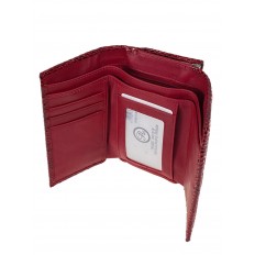 На фото 2 - Женский кошелек с фермуаром  из натуральной кожи, цвет  бордовый