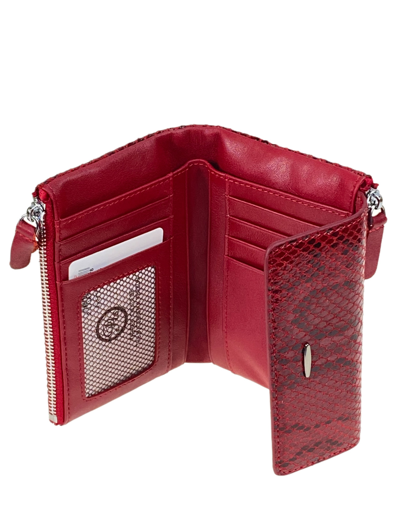 На фото 2 - Женский кошелек  из натуральной кожи, цвет бордовый