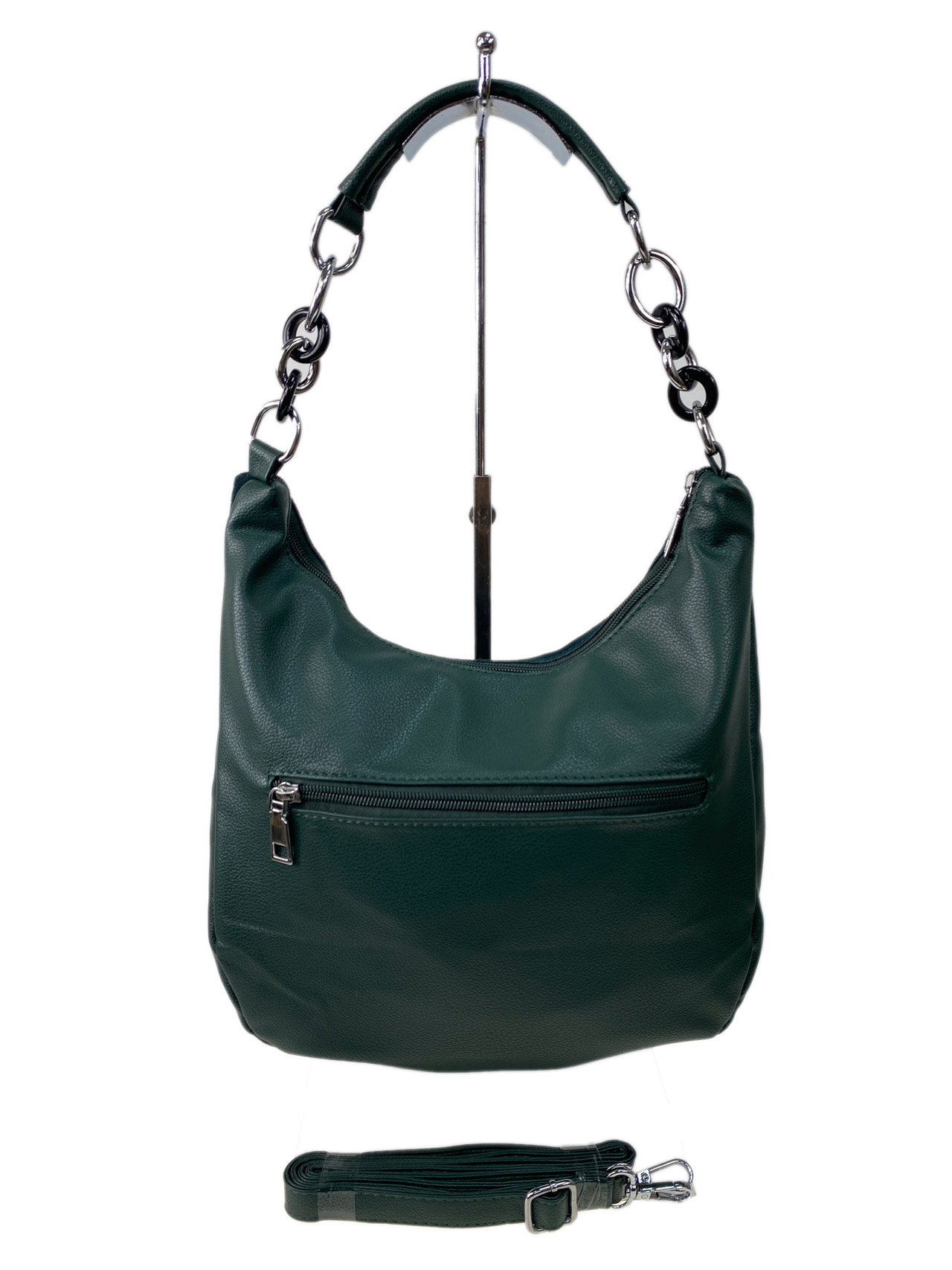 На фото 2 - Женская сумка  из натуральной замши и  искусственной кожи, цвет зеленый