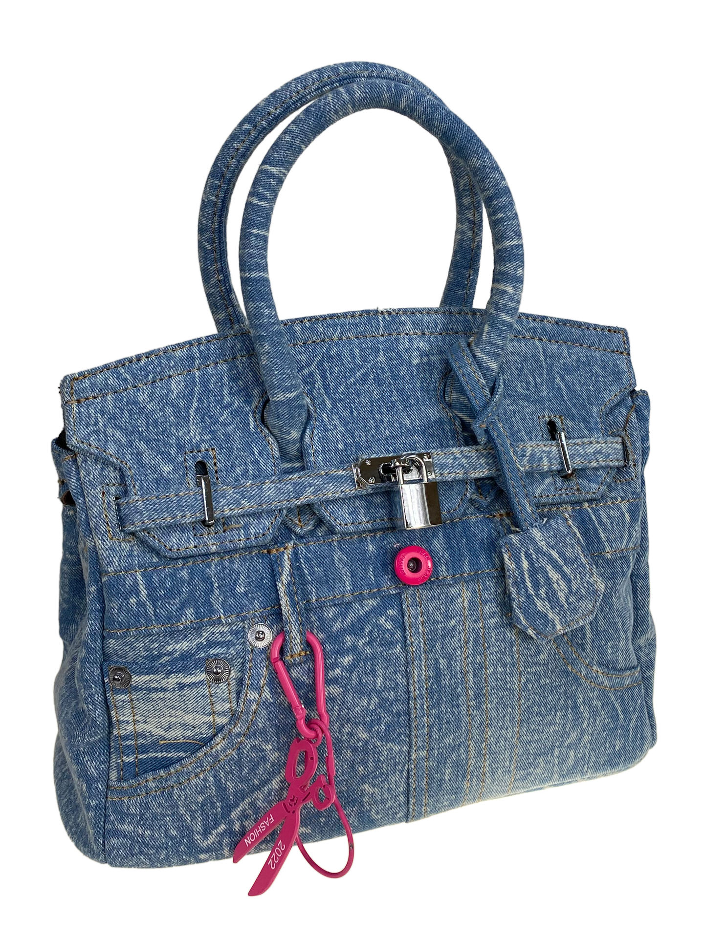 На фото 1 - Сумка женская джинсовая, цвет голубой