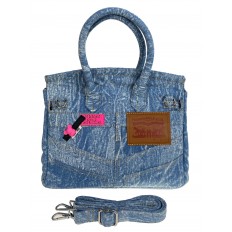 На фото 2 - Сумка женская джинсовая, цвет голубой