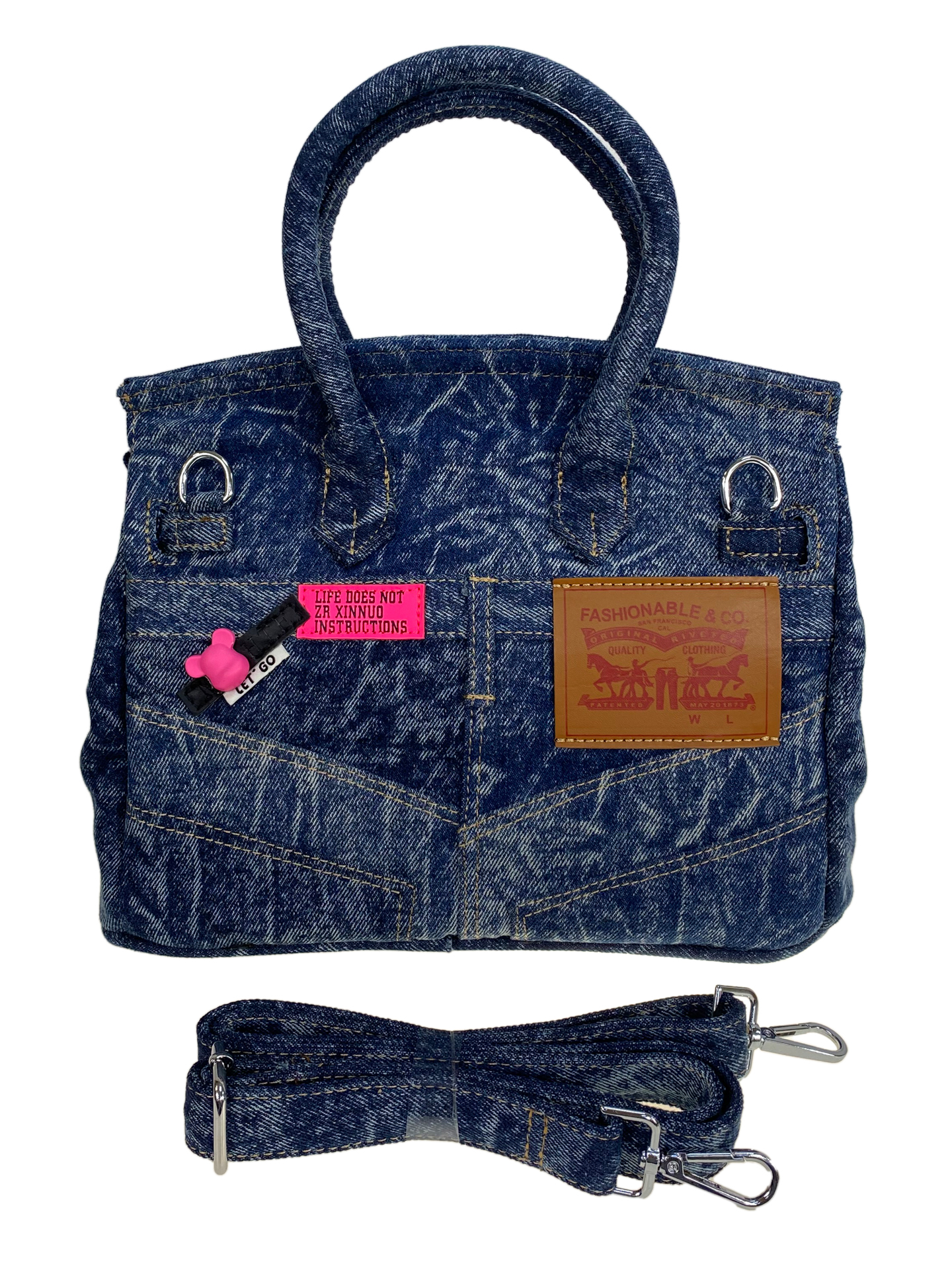 На фото 2 - Сумка женская джинсовая, цвет синий
