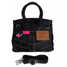 На фото 2 - Сумка женская джинсовая, цвет графит