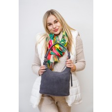 На фото 1 - Женская сумка из натуральной замши и  искусственной кожи, цвет серый