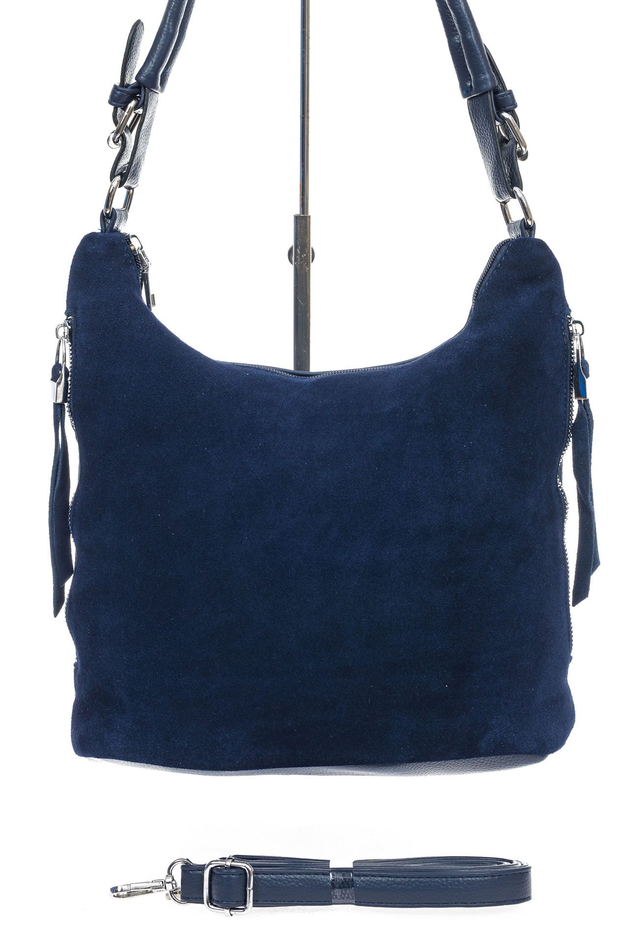 На фото 2 - Женская сумка из натуральной замши и  искусственной кожи, цвет синий