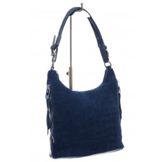 На фото 3 - Женская сумка из натуральной замши и  искусственной кожи, цвет синий