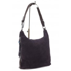 На фото 3 - Женская сумка из натуральной замши и  искусственной кожи, цвет шоколад