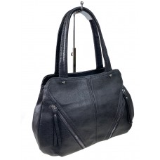 На фото 1 - Женская сумка из искусственной кожи, цвет серый