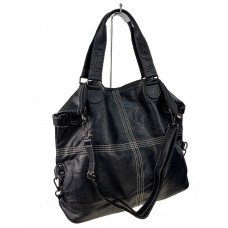 На фото 1 - Женская сумка тоут из искусственной кожи цвет черный