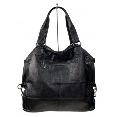 На фото 2 - Женская сумка тоут из искусственной кожи цвет черный