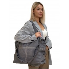 На фото 3 - Женская сумка тоут из искусственной кожи цвет серый