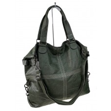 На фото 1 - Женская сумка тоут из искусственной кожи цвет зеленый