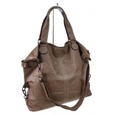 На фото 1 - Женская сумка тоут из искусственной кожи цвет коричневый
