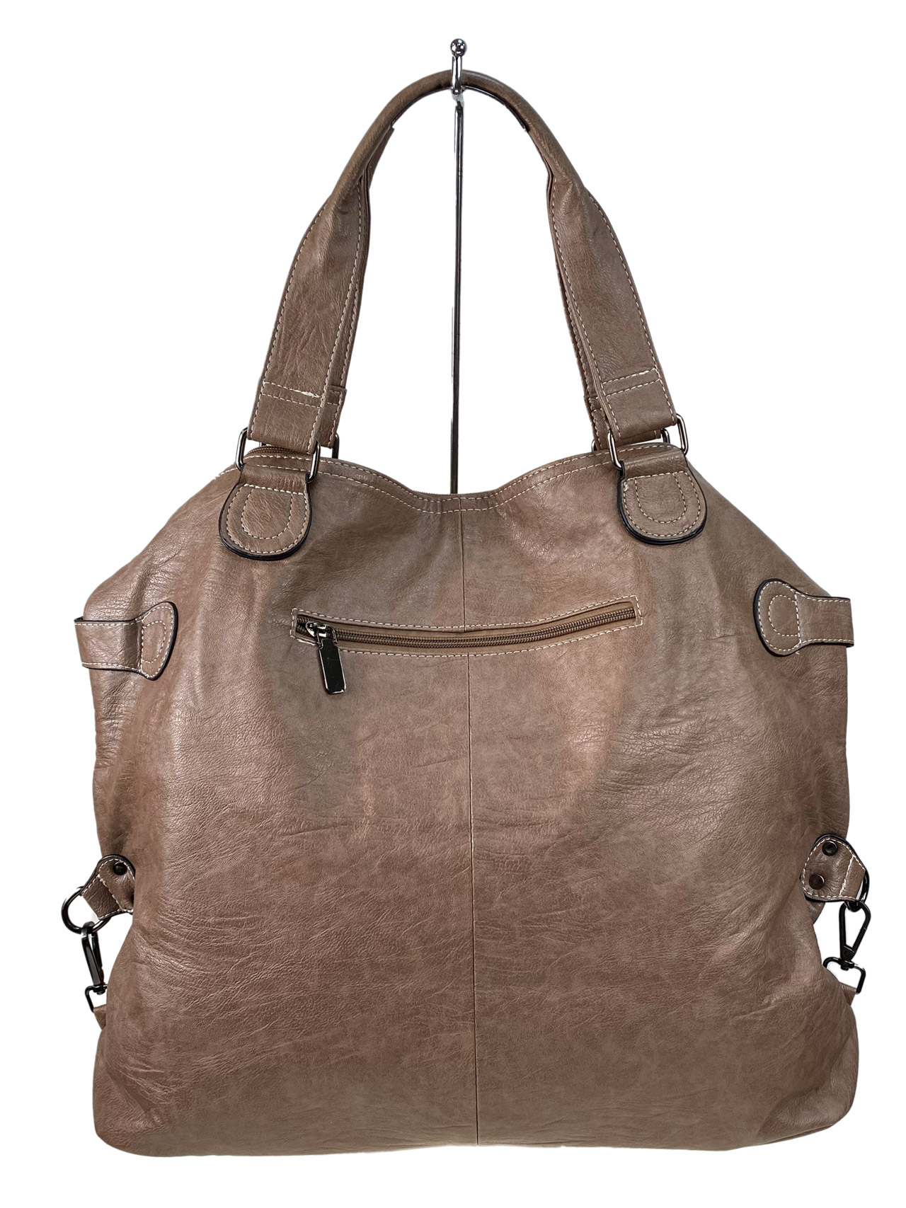 На фото 2 - Женская сумка тоут из искусственной кожи цвет коричневый