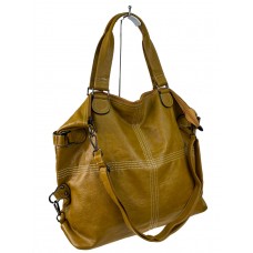 На фото 1 - Женская сумка тоут из искусственной кожи цвет желтый