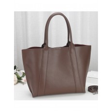 На фото 2 - Женская сумка-трапеция из натуральной кожи, цвет шоколад