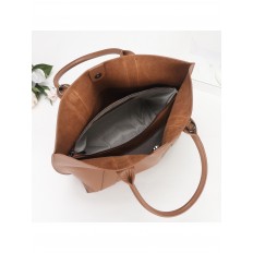 На фото 3 - Женская сумка-трапеция из натуральной кожи, цвет шоколад