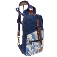 На фото 1 - Слинг-рюкзак для мужчин, цвет синий