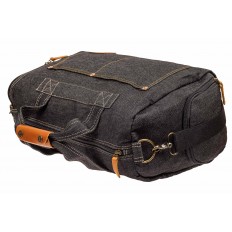 На фото 4 - Дорожная сумка из джинсовой ткани, цвет темно-серый