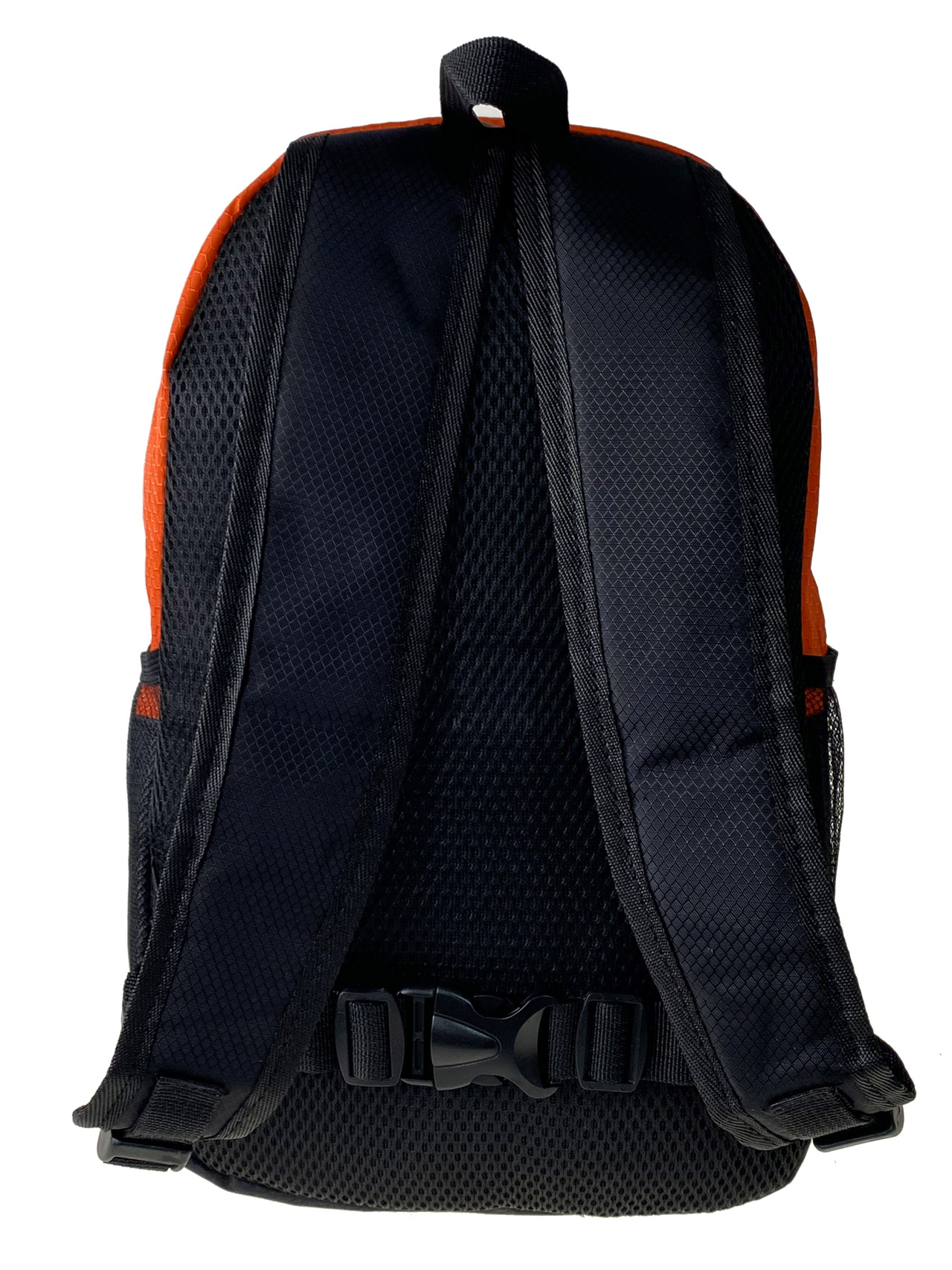 На фото 2 - Молодежный рюкзак из текстиля, цвет оранжевый с черным 