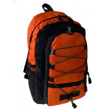 На фото 1 - Молодежный рюкзак из текстиля, цвет оранжевый с черным 