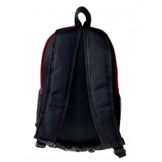 На фото 2 - Молодежный рюкзак из текстиля, цвет красный с черным 