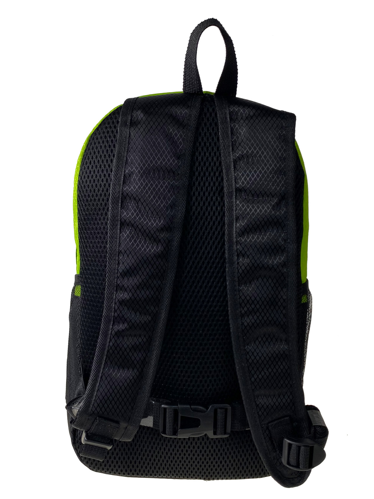 На фото 2 - Молодежный рюкзак из текстиля, цвет  зеленый с черным 