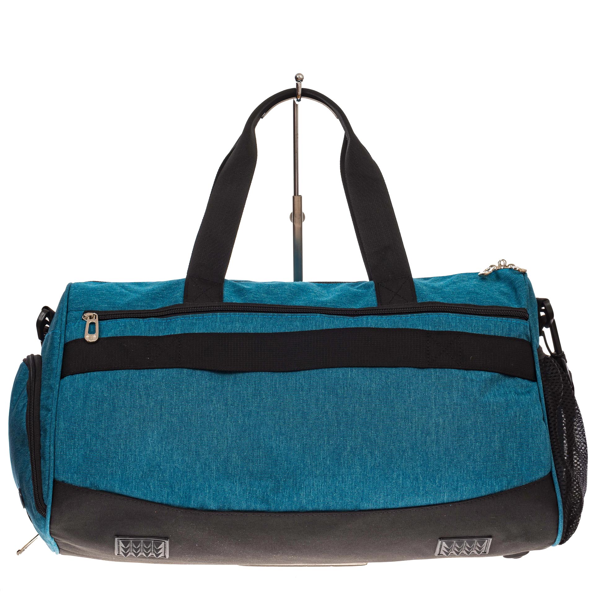 На фото 2 - Вместительная дорожная сумка, цвет голубой