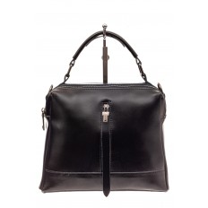 На фото 2 - Женская сумка кросс-боди из натуральной кожи, цвет черный